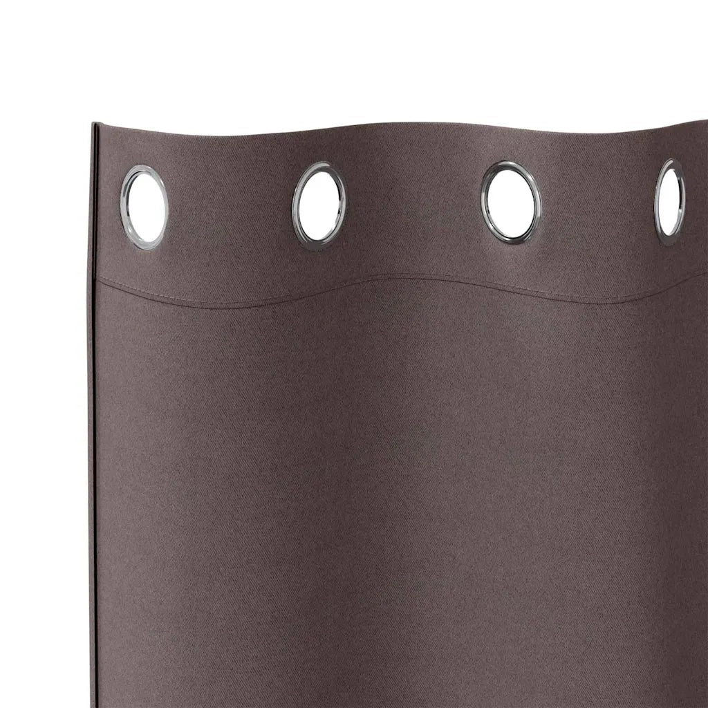 Tende Blackout con Anelli 2 pz Marrone Scuro 260 x 140 cm 4107337