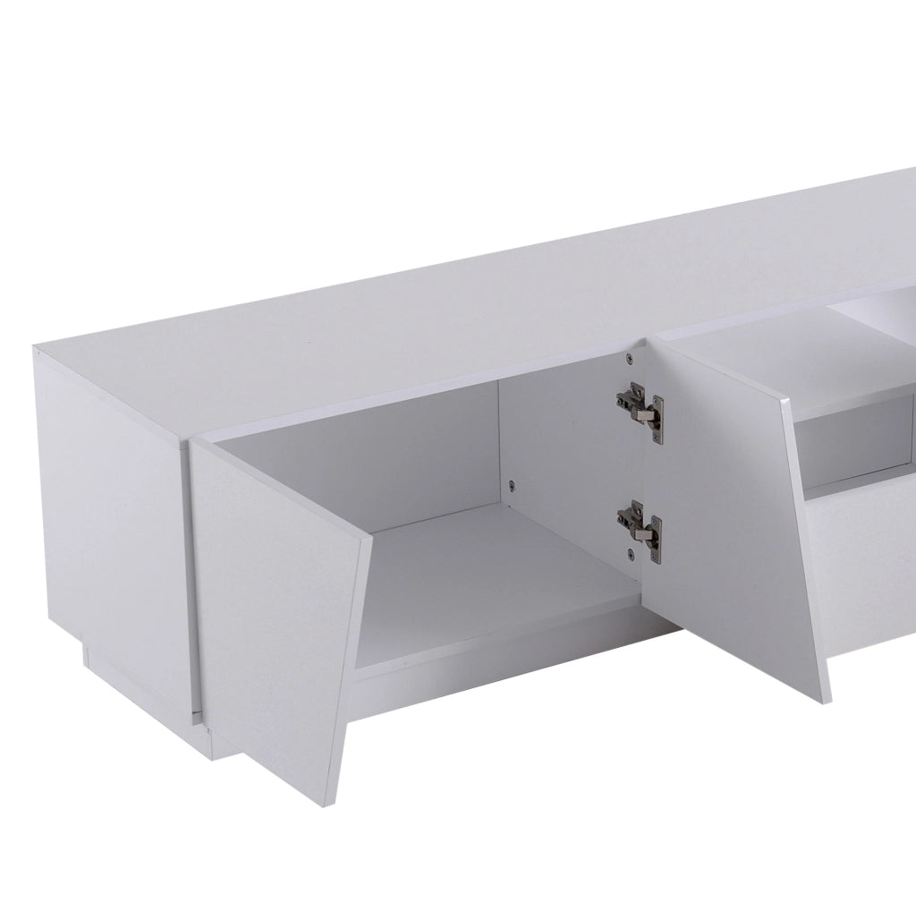 Mobile TV moderno bianco 170 cm in MDF con design patchwork diagonale