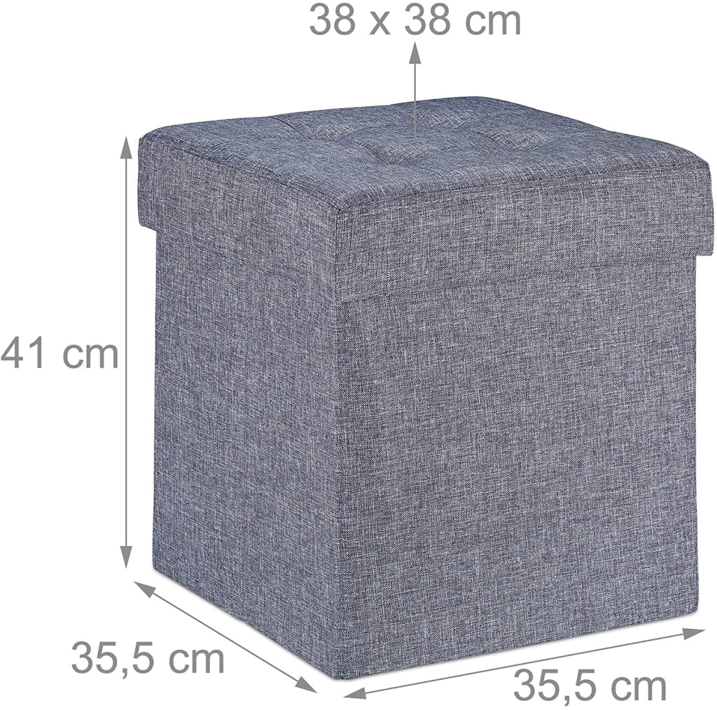 Pouf/sgabello contenitore con spazio contenitore grigio 13_0002755
