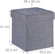 Pouf/sgabello contenitore con spazio contenitore grigio 13_0002755