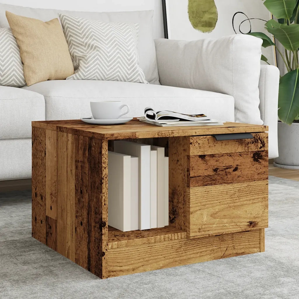 Tavolino da Salotto Legno Antico 50x50x36 cm Legno Multistrato 856848