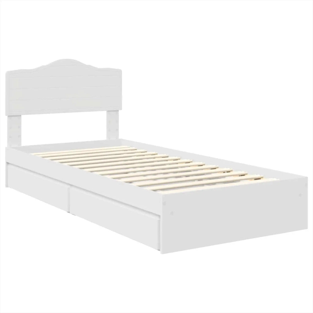 Letto con Contenitore Bianco 90 x 200 cm Legno multistrato