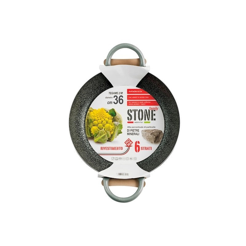 Tegame 2 manici Family Stone Ø 36 cm antiaderente in alluminio