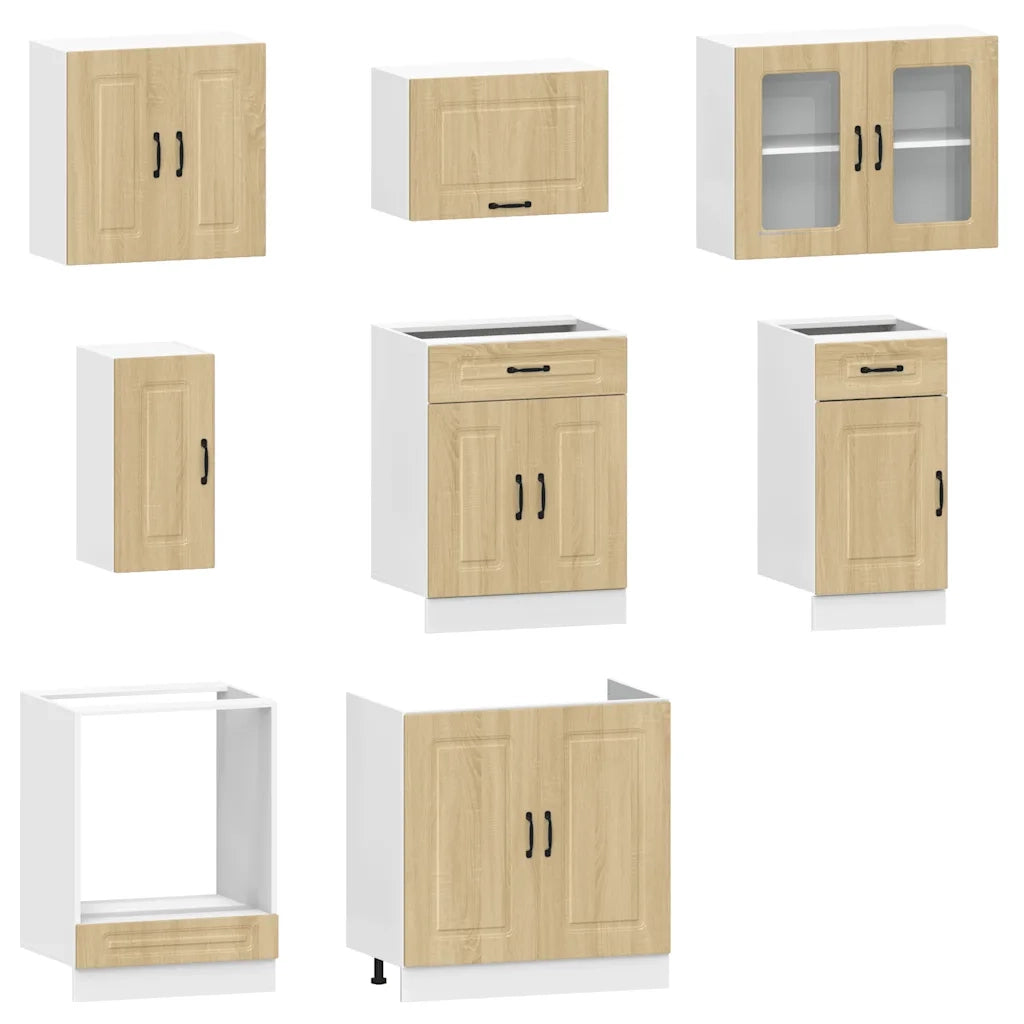 Set Mobili da Cucina 8 pz Kalmar Rovere Sonoma in Truciolato 3314824