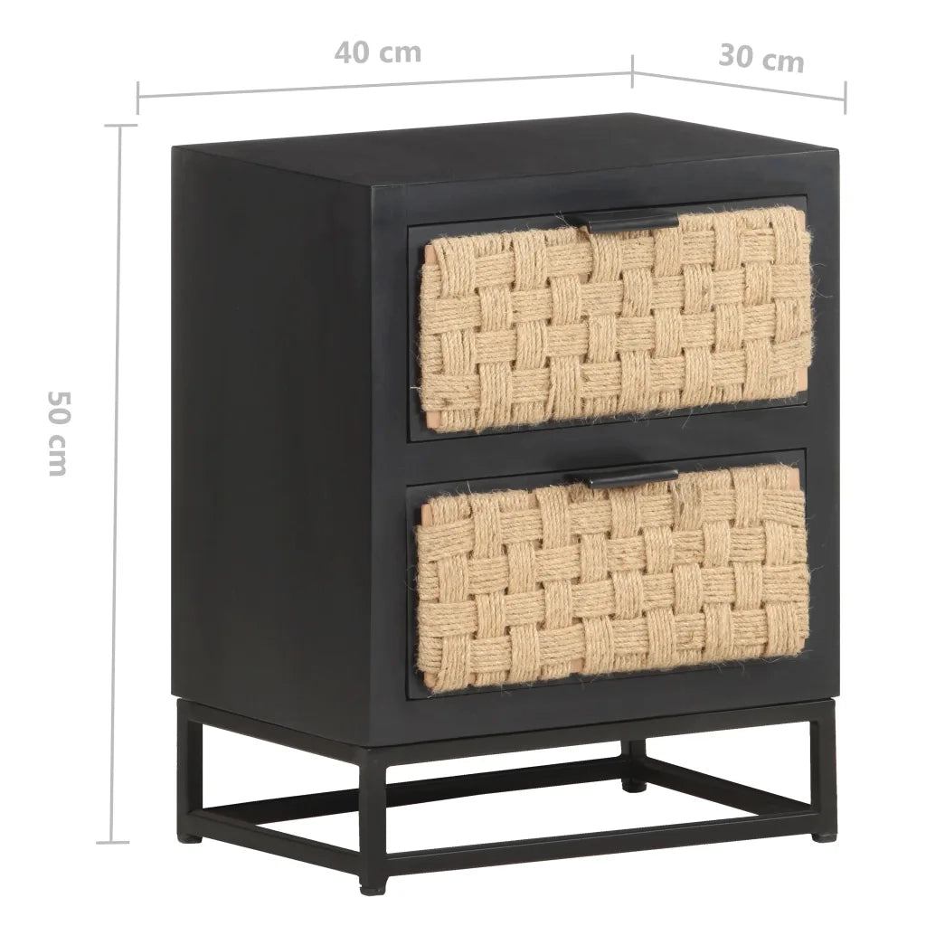 Comodino-Tavolino da notte 40x30x50 cm in Legno Massello di Mango 992267