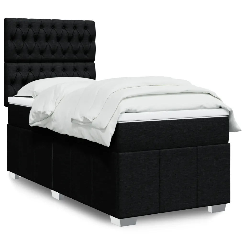 Giroletto a Molle con Materasso Nero 80x200 cm inTessuto 3291504