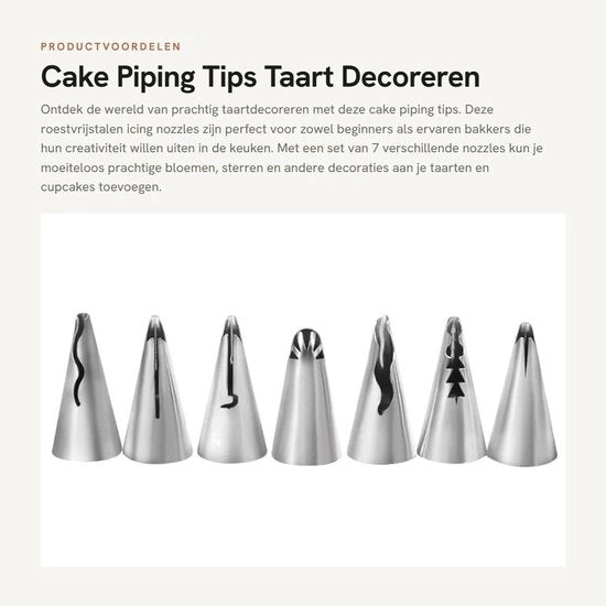 Set di Spugne per Icing 7 pezzi - Acciaio Inossidabile - Decorazioni per Torta - Bicchieri per Icing - Attrezzatura da Cucina - Alta Qualità - Decorazioni per Torta