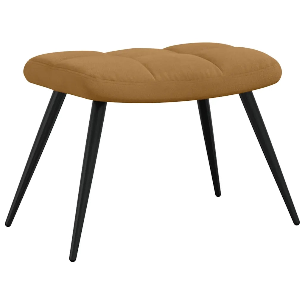 Divano Sedia-Poltrona Relax con Poggiapiedi Marrone in Velluto 715302