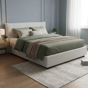 Letto Matrimoniale Almond, Letto Matrimoniale Materasso Incluso Made in Italy, Bianco