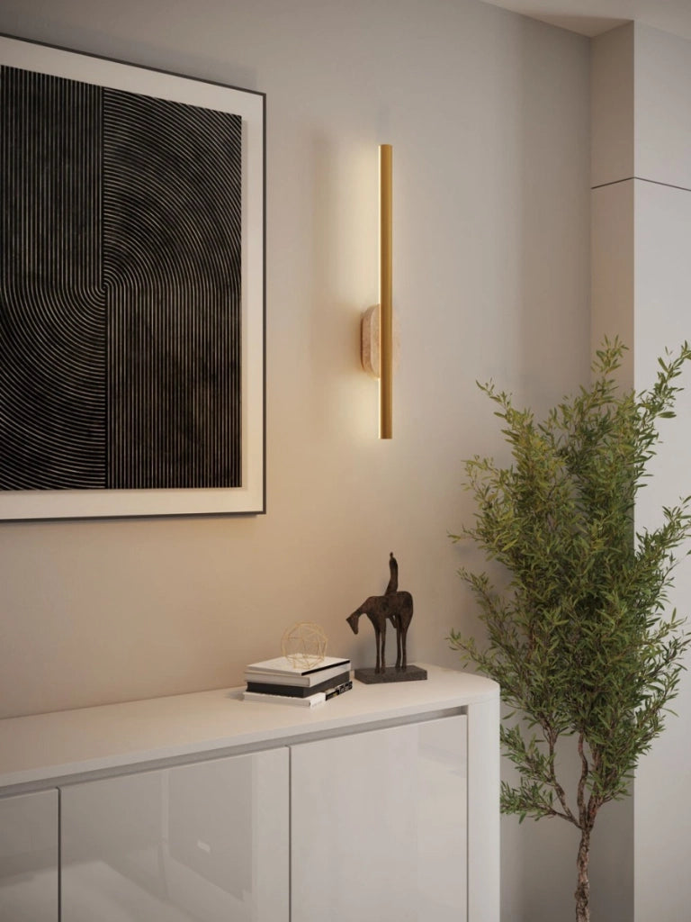 Applique moderna oro ottone travertino LED 12W AMOR