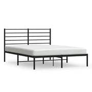 Letto matrimoniale | Letto per adulti | Giroletto con Testiera in Metallo Nero 140x200 cm