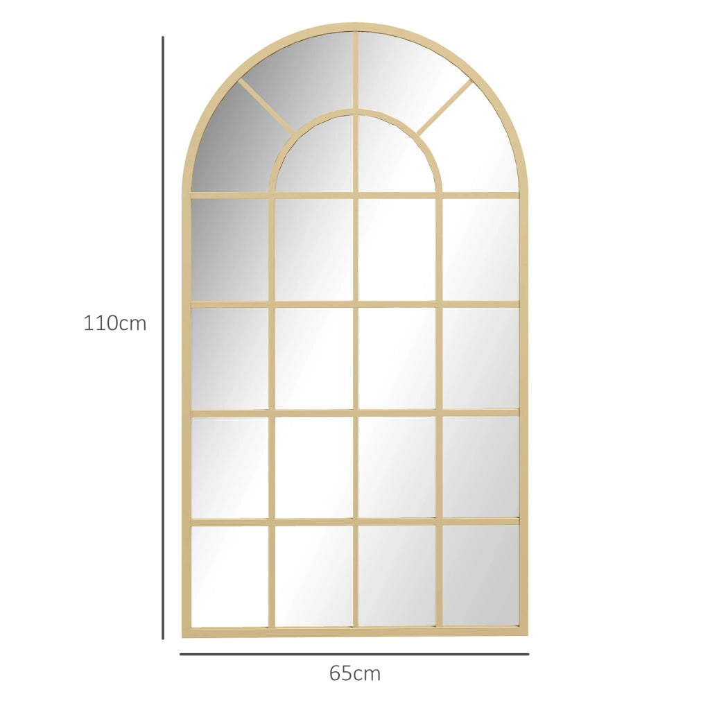 Specchio da Parete con Cornice in Metallo Finestra ¨C zephmum ¨C Oro 110x65 cm