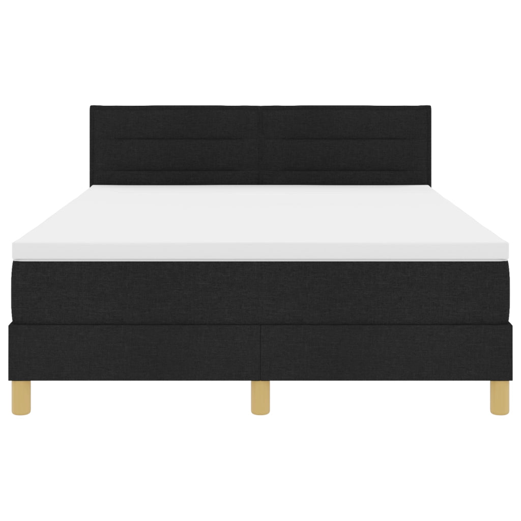 Letto a Rete con Materasso e LED Nero 140x200 cm Tessuto