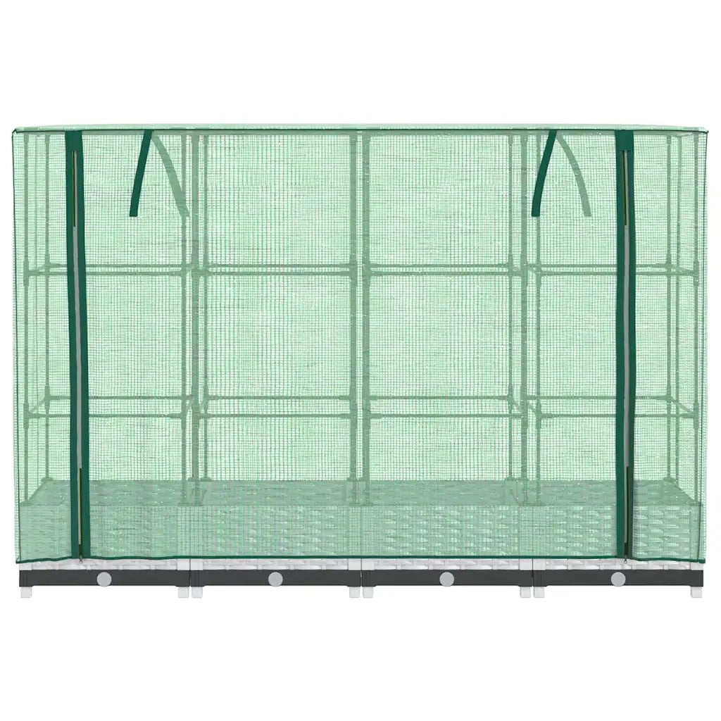 Letto Rialzato con Copertura Serra Effetto Rattan 160x40x123 cm 4015840