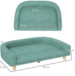 DIVANO PER CANI 98x67x25 cm Verde in poliestere