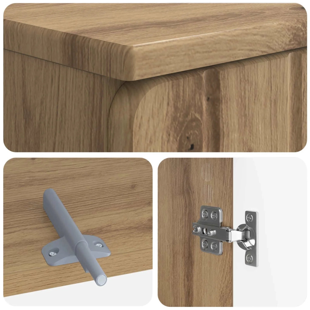 Set di Armadi da Bagno da 2 Pezzi ZWOLLE Rovere Artigianale 3417602