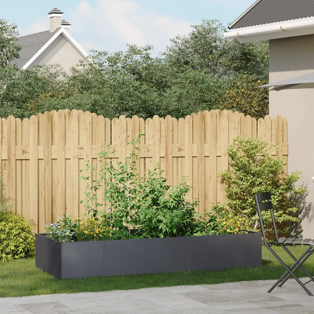 Fioriera Antracite 200x80x40 cm in Acciaio 860754