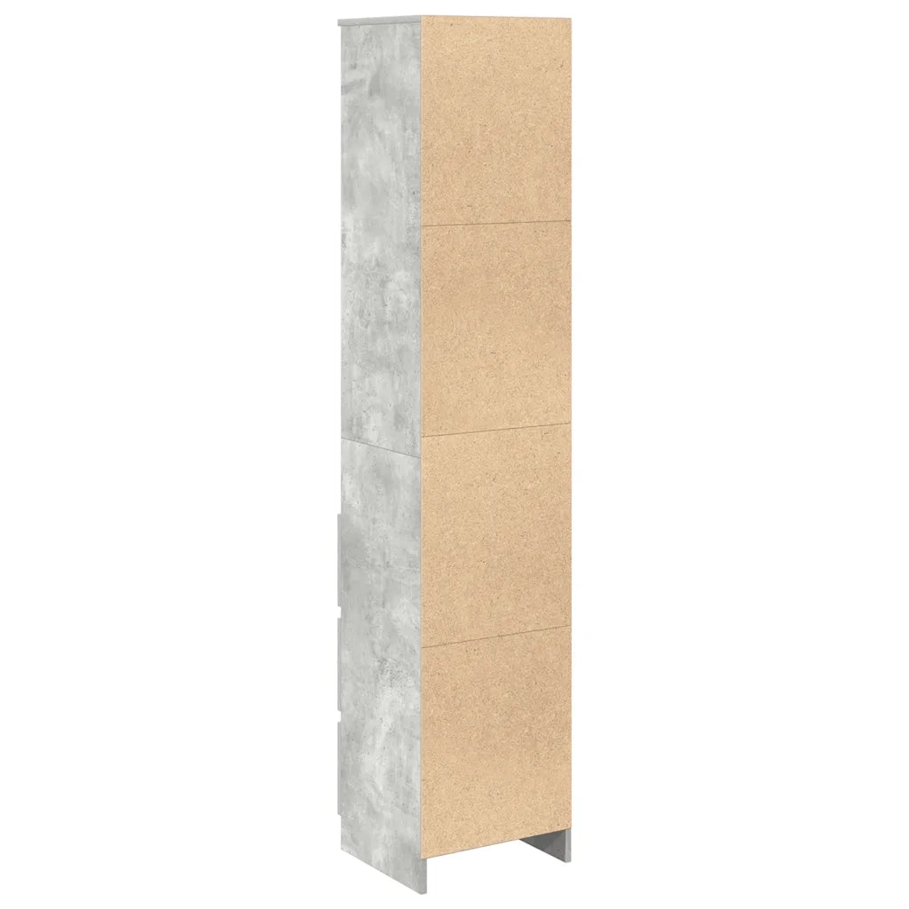 Credenza Grigio Cemento 37,5x35x180 cm in Legno Multistrato 861664