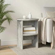 Mobile laterale Grigio Cemento Ø40 x 50 cm Legno ingegnerizzato