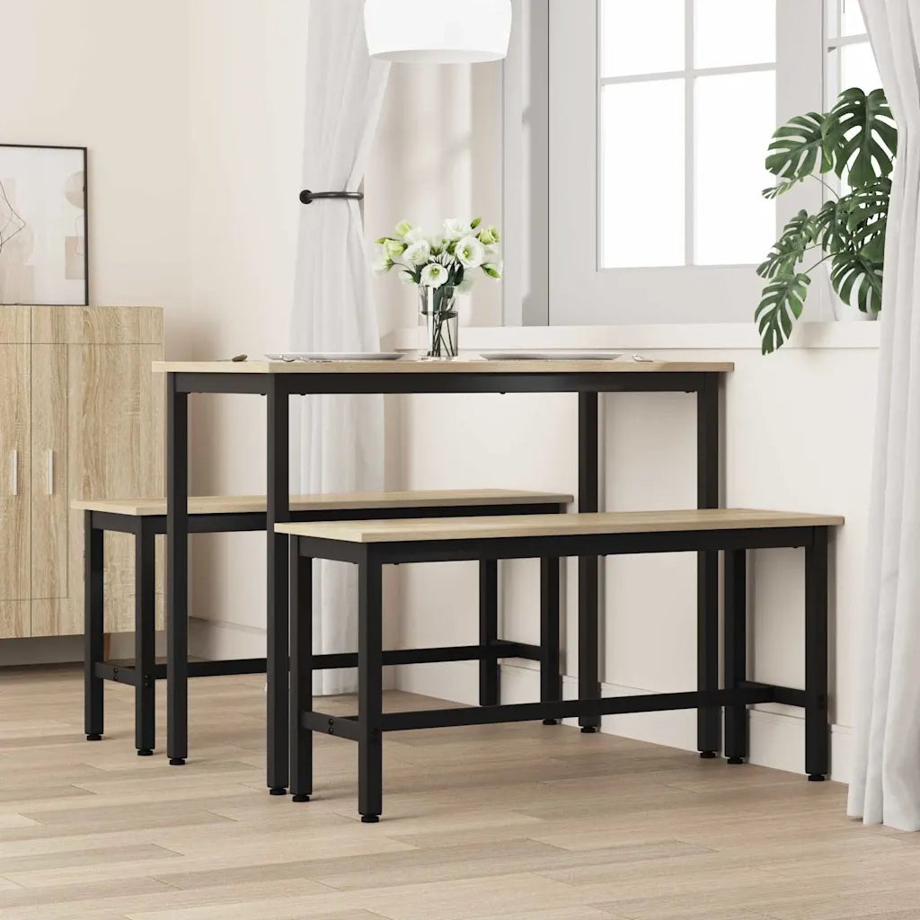 Panchina da pranzo 2 pcs Rovere Sonoma 100 x 32,5 x 48,5 cm 873753