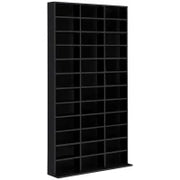 Libreria per CD/DVD Mensola per 1116 CD, 36 Scomparti Regolabili in Altezza, 102 x 24 x 195 cm, Nero