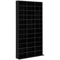 Libreria per CD/DVD Mensola per 1116 CD, 36 Scomparti Regolabili in Altezza, 102 x 24 x 195 cm, Nero
