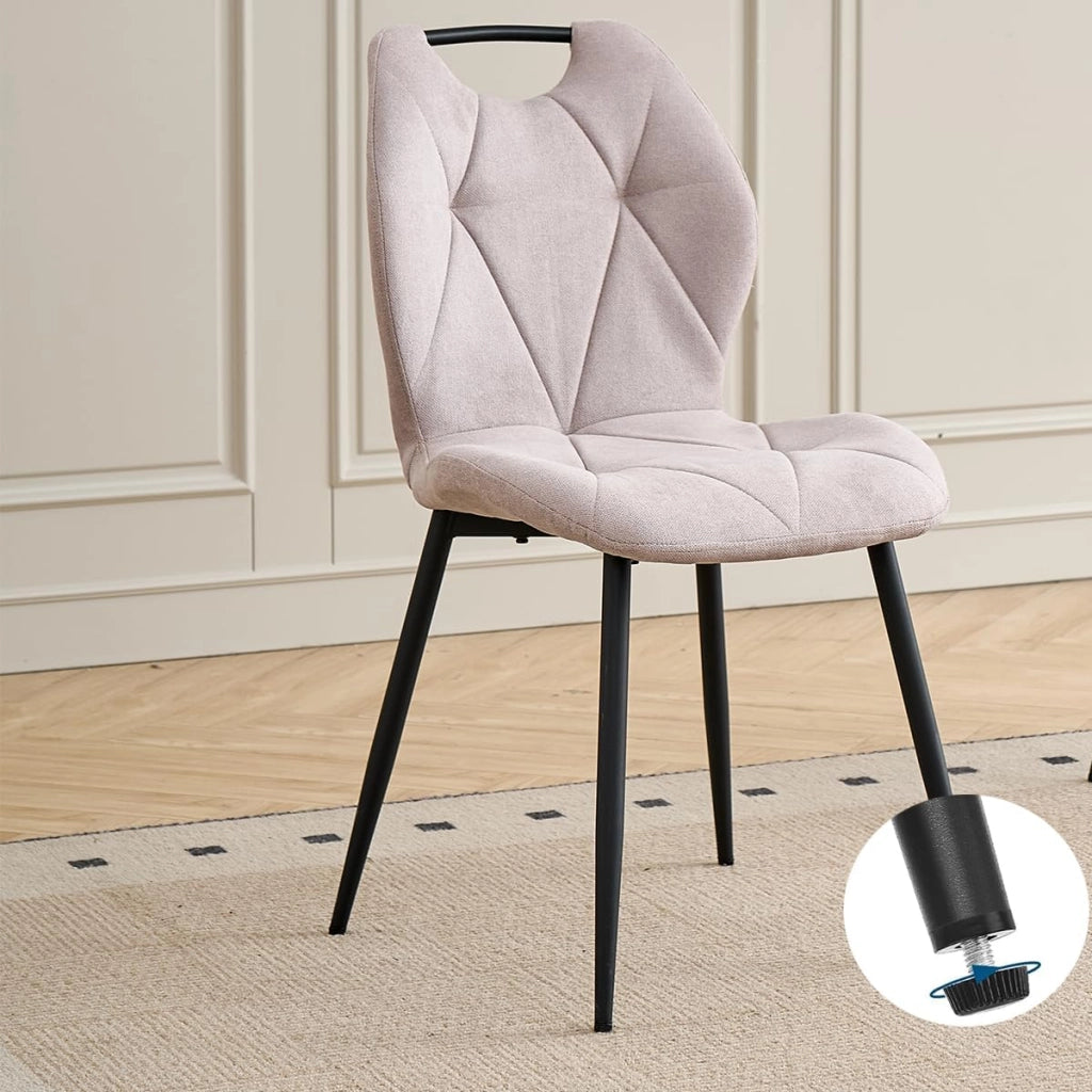 GrandCA HOME Set da 5 Pezzi Tavolo e Sedie da Pranzo, Tavolo Rotondo da 100 cm con 4 Sedie Imbottite Moderne, Adatto Per Sale da Pranzo e Cucine Soggiorno (Motivo Marmo+ Beige)