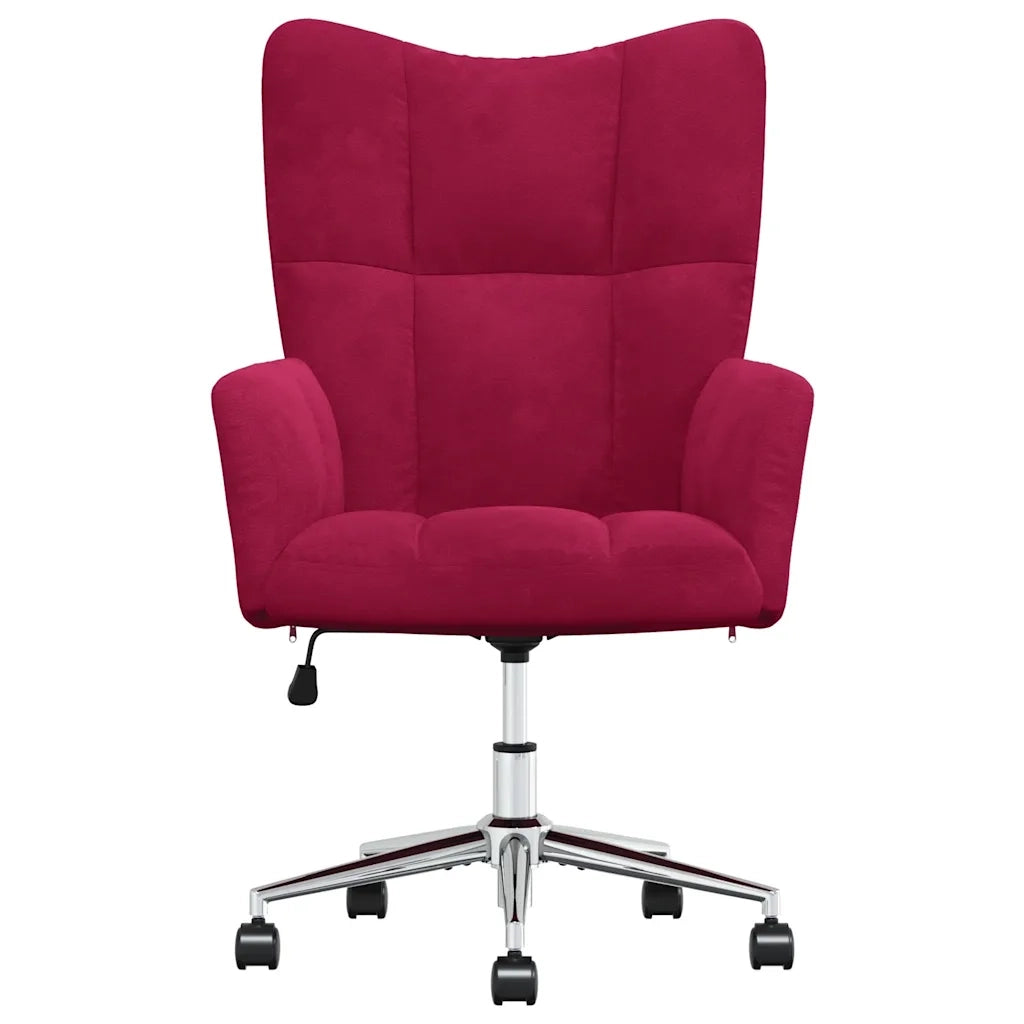 vidaXL Sedia Relax Rosso Vino in Velluto