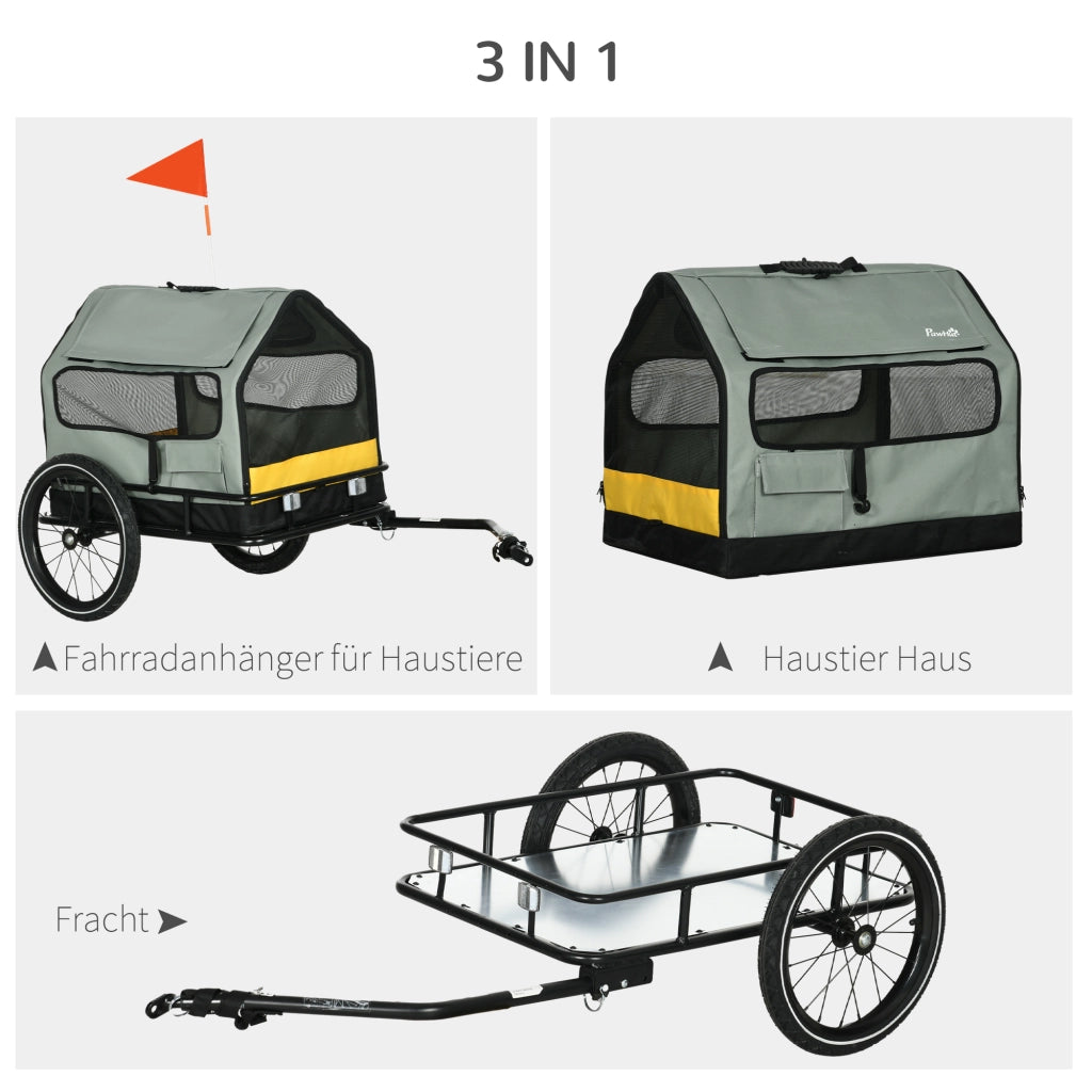 Rimorchio per Bici con Cestino per Cani ¨C zephmum ¨C Verde e Nero