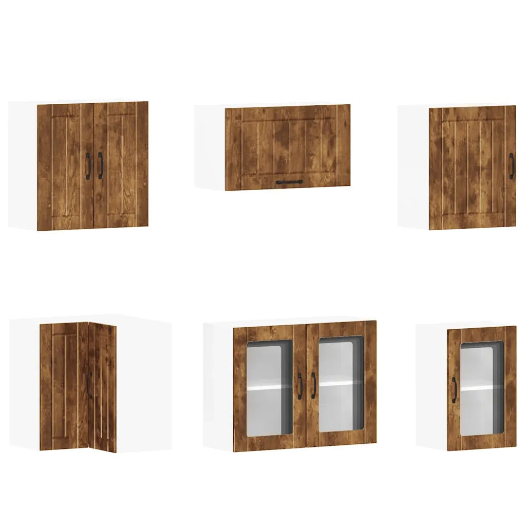 vidaXL Set Mobili da Cucina 11 pz Lucca Rovere Fumo in Truciolato