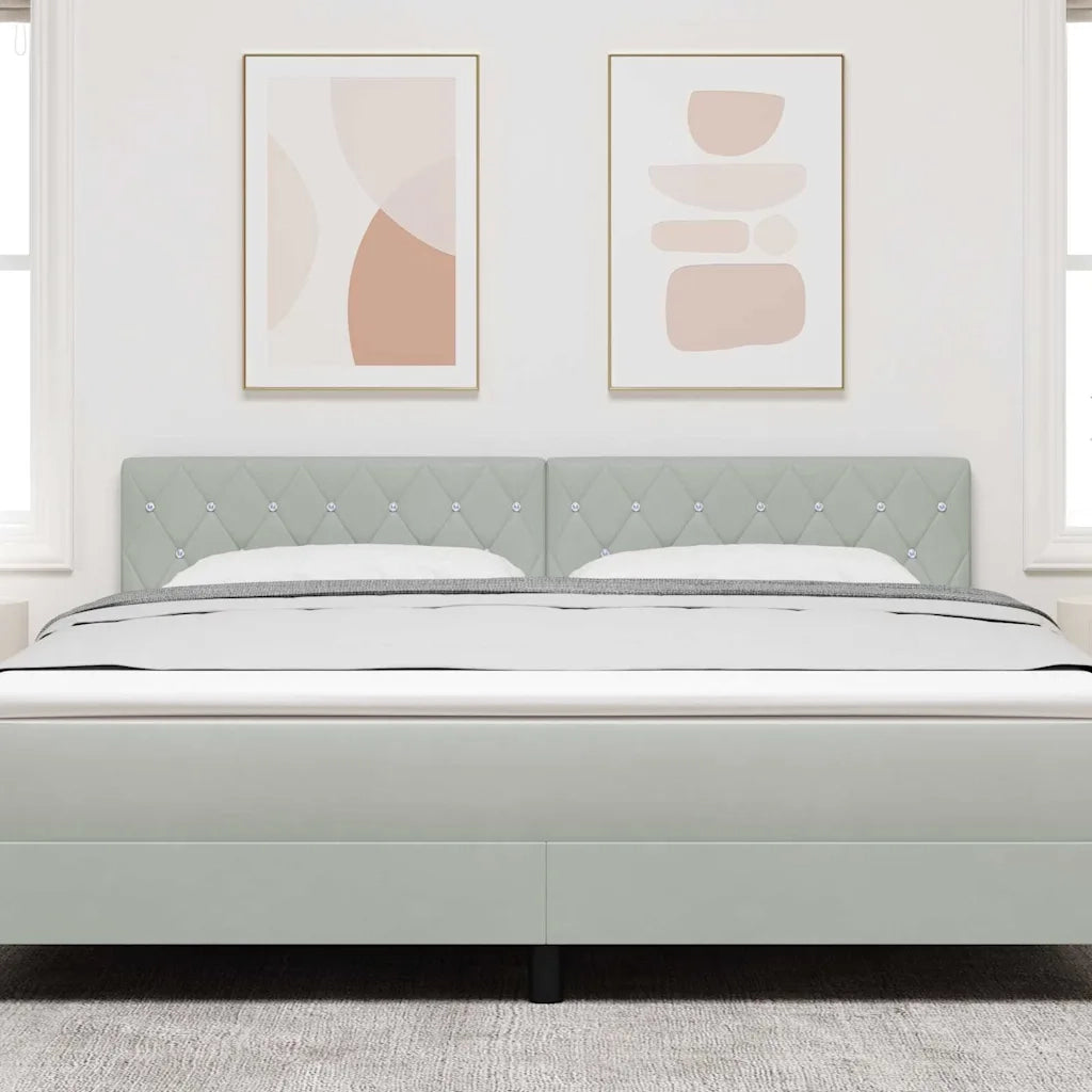 Testiera LED con testiera Grigio chiaro 180 cm Poliestere 3338071