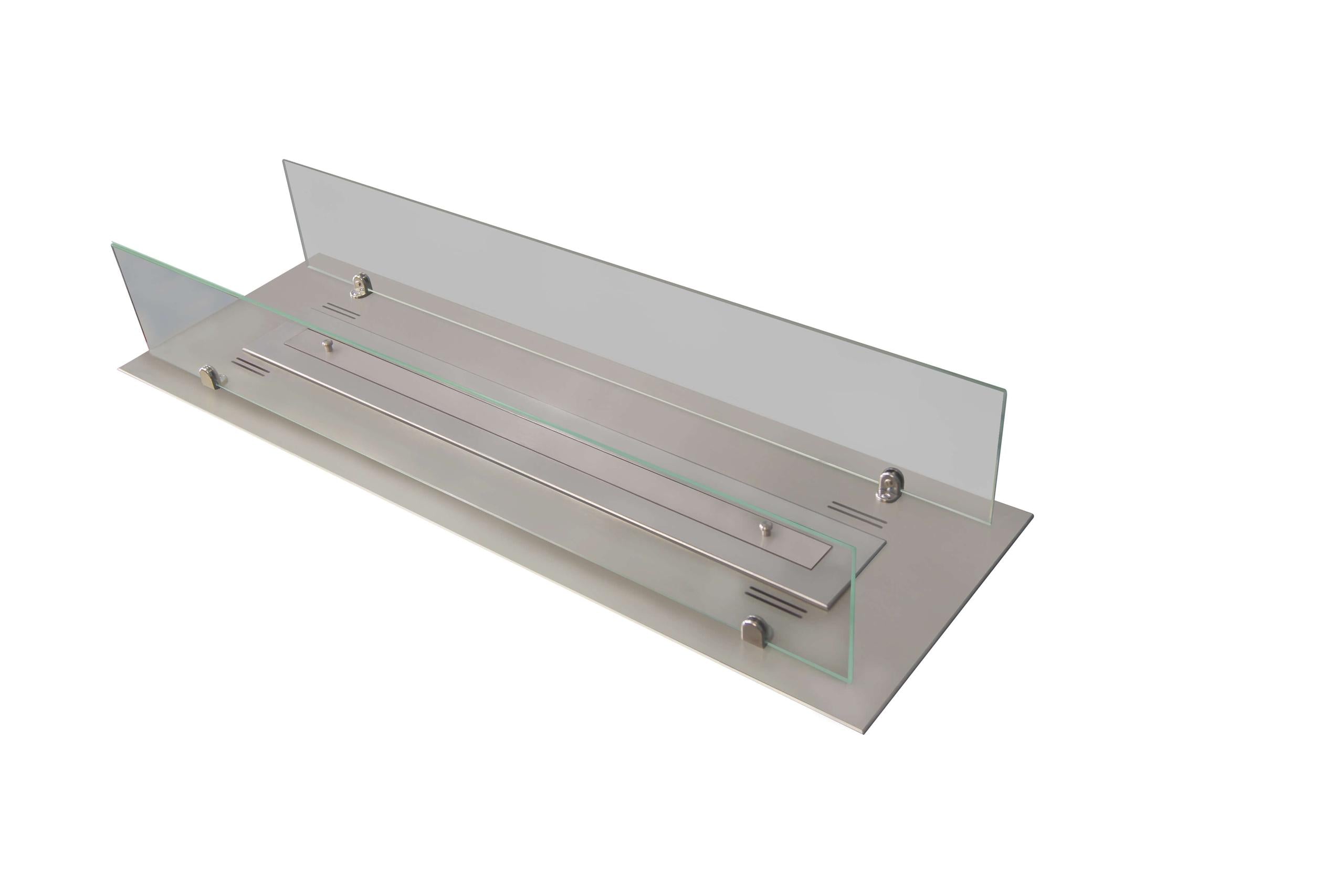 Camino a Bioetanolo da Incasso 100x32 cm Insert 1000 in Acciaio Inox