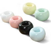 Set di 6 tenere per spazzole da denti in ceramica, forma di mini donut con tenere per spazzole da denti, per raccogliere rasoi, matite, spazzole per capelli e accessori da bagno.