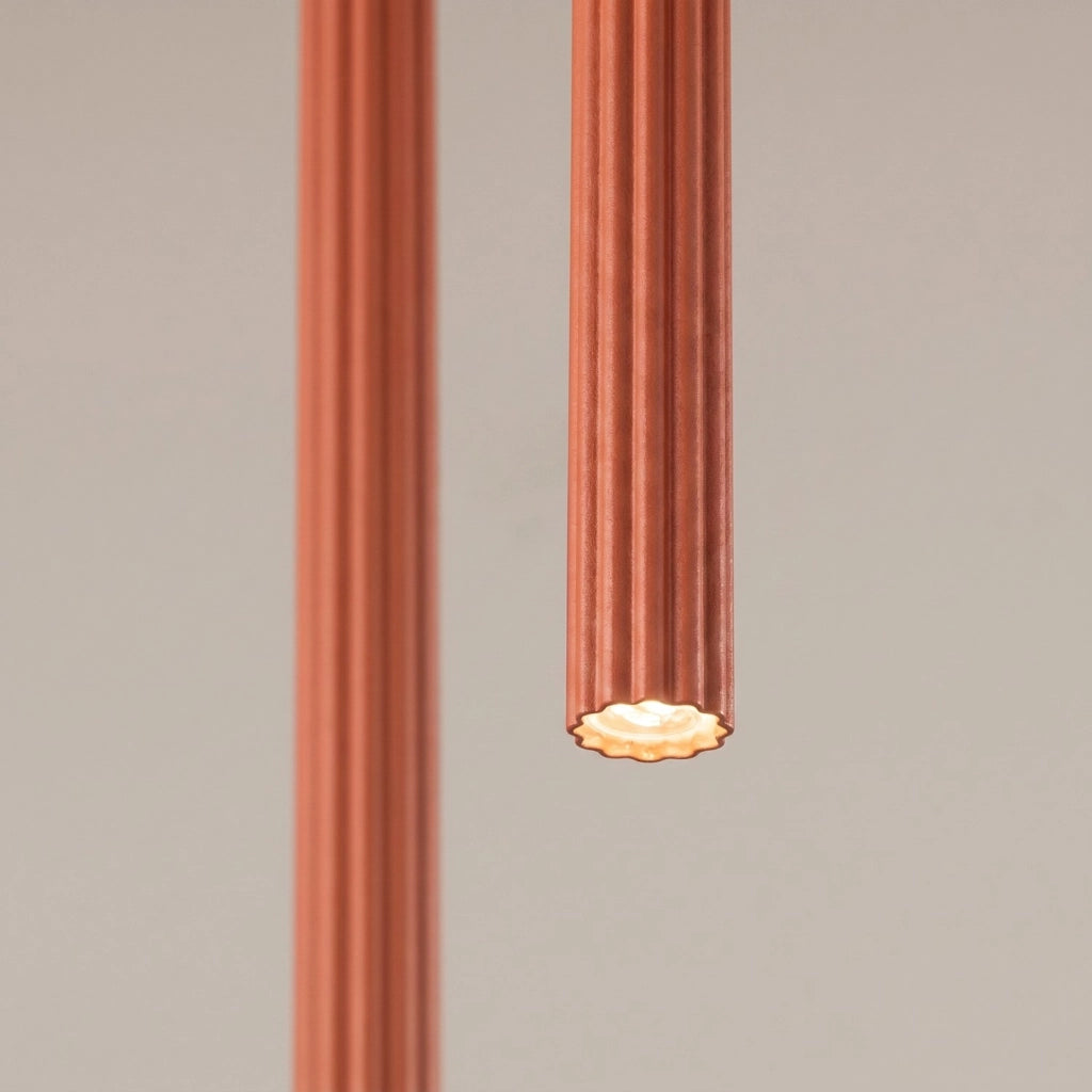 Lampada a sospensione ARCHE 2P ocra rossa