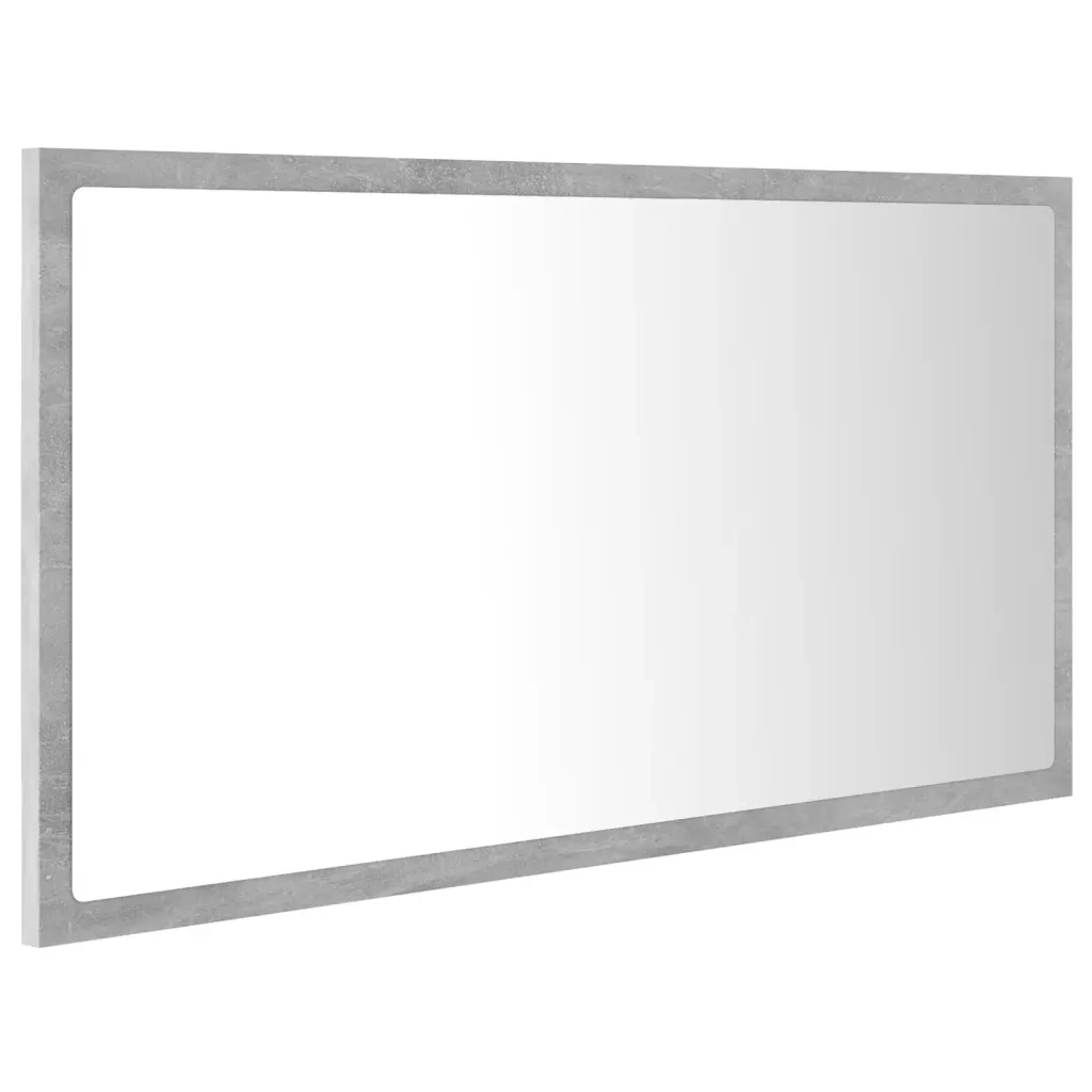 Specchio da Bagno a LED Grigio 80x8,5x37 cm in Acrilico 804928