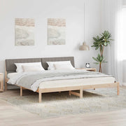 Struttura del Letto con testiera Marrone e taupe 200 x 200 cm