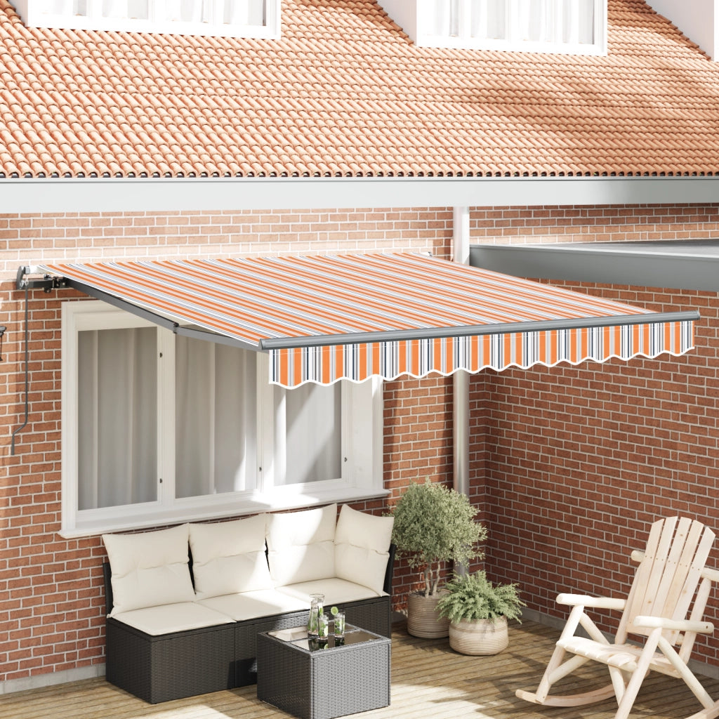 Tenda retrattile manuale multicolore a strisce 350x250 cm