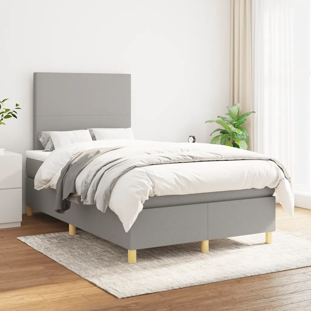 Giroletto a Molle con Materasso Grigio Chiaro 120x190cm Tessuto 3269916