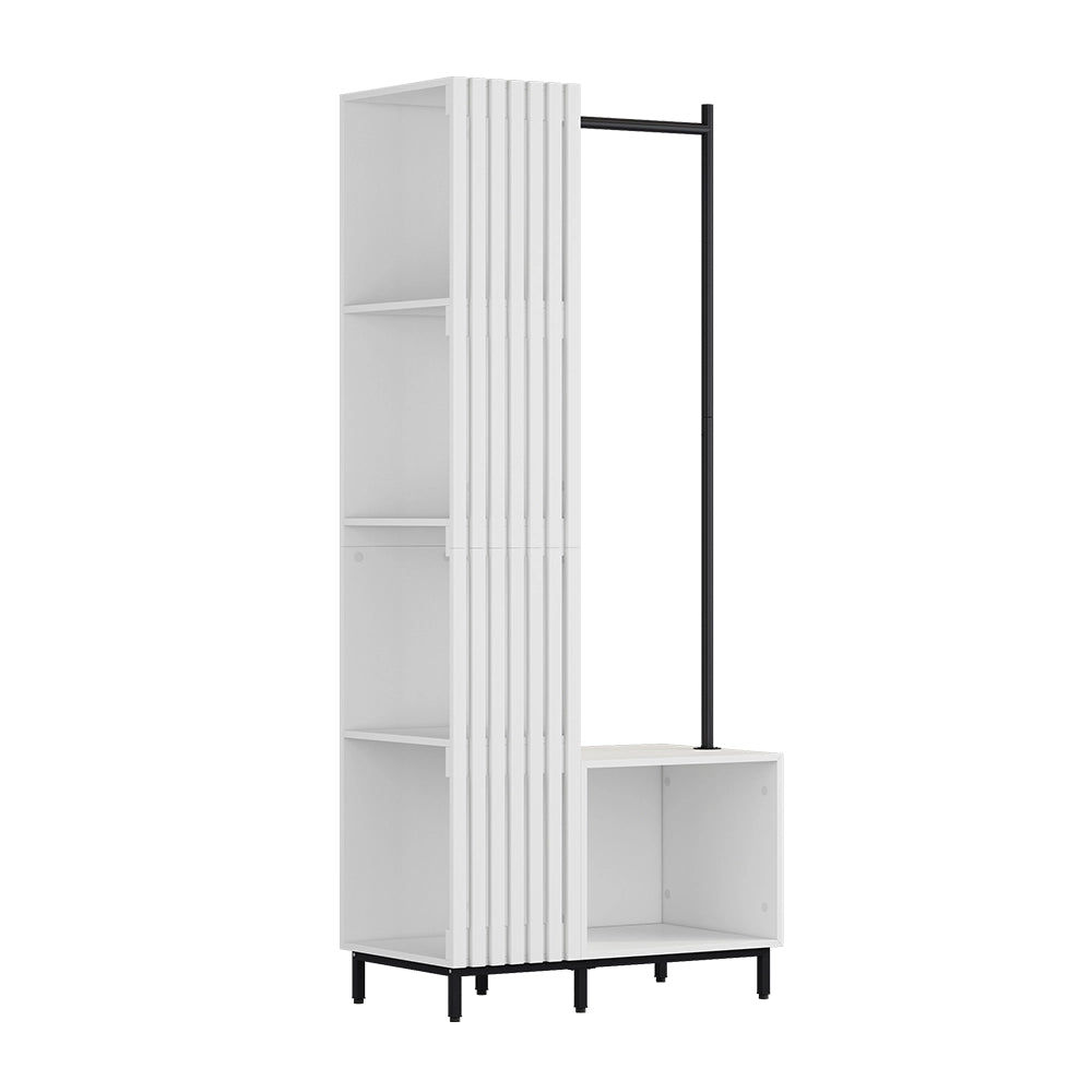 Vicco Armadio da ingresso Bianco 80 x 187 cm con 5 scomparti portaoggetti