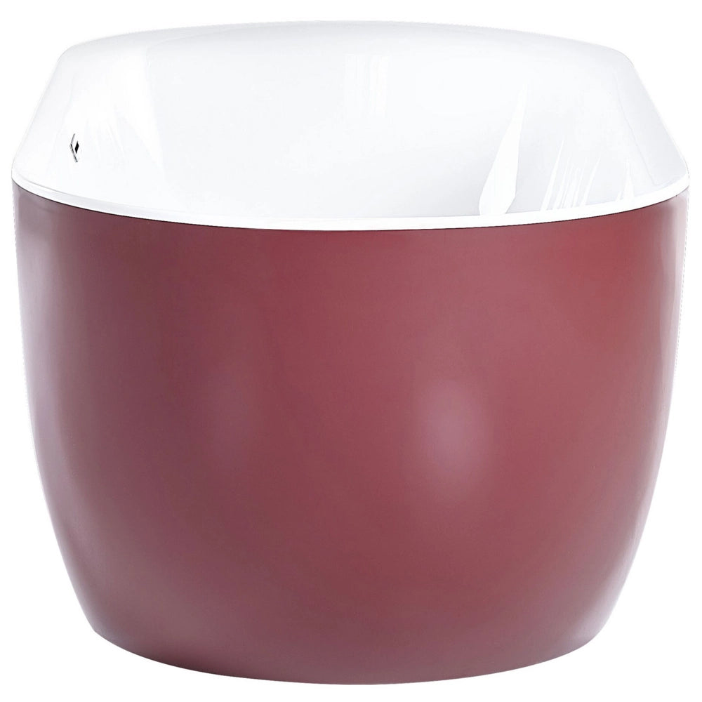 Vasca da Bagno Freestanding Acrilico Sanitario Rosso Bordeaux 170 x 79 cm