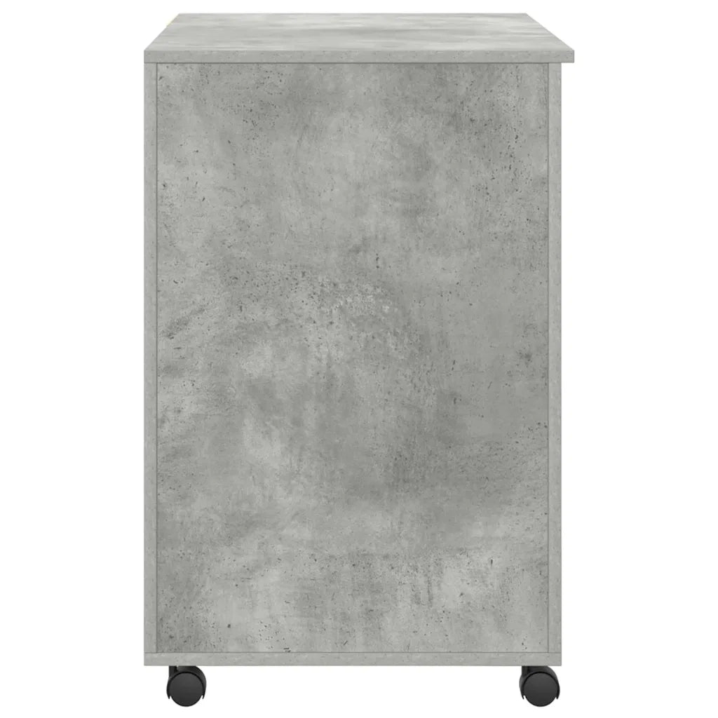 Scrivania con Ruote con cassetto Grigio cemento 91 x 50 x 77 cm 869533