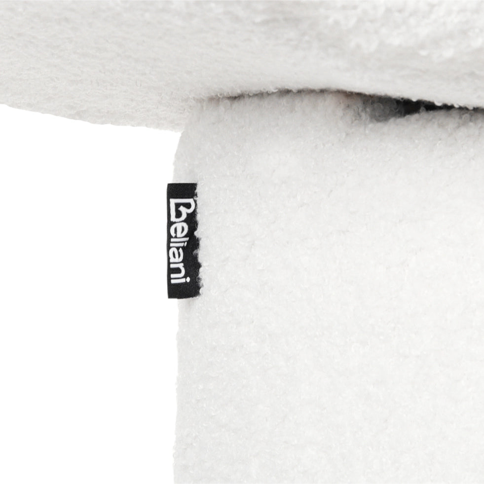 Pouf tessuto Boucle Bianco sporco poggiapiedi soggiorno moderno