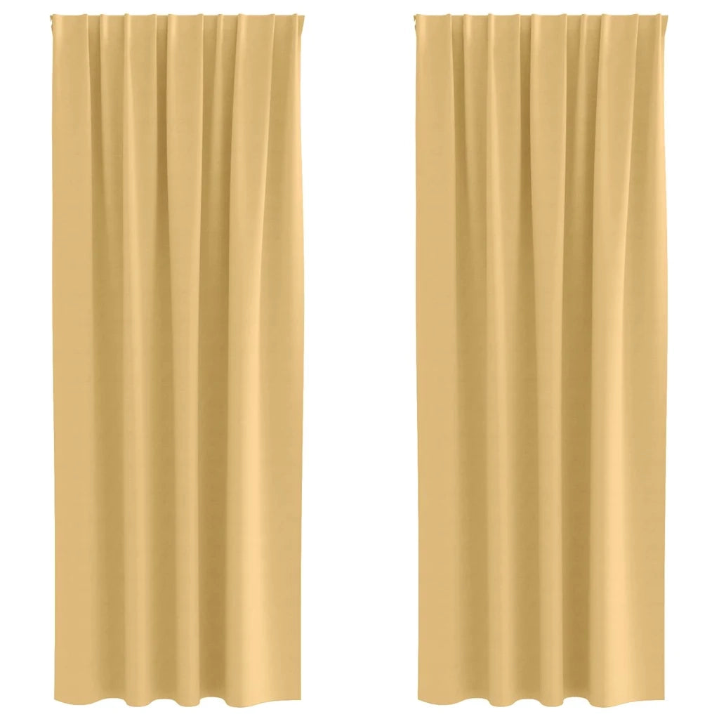 Tende Blackout con Anelli 2 pcs Beige 260 x 140 cm Poliestere 4107427