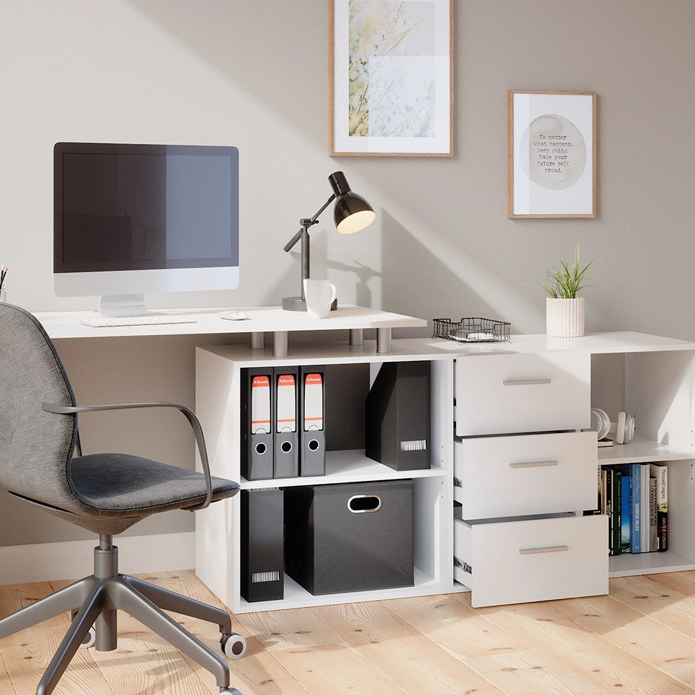 Vicco Scrivania angolare Bianco 215 x 60 cm