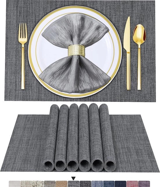 Tavoli di presentazione in vinile - resistente al calore - Set da 6 - Grigio - Vinile