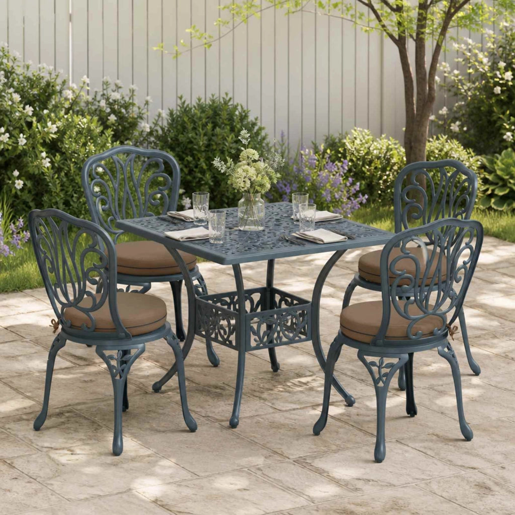 Cuscini per Sedia in 4 Pezzi SOEST 4 pz 100% Poliestere Tortora 946327