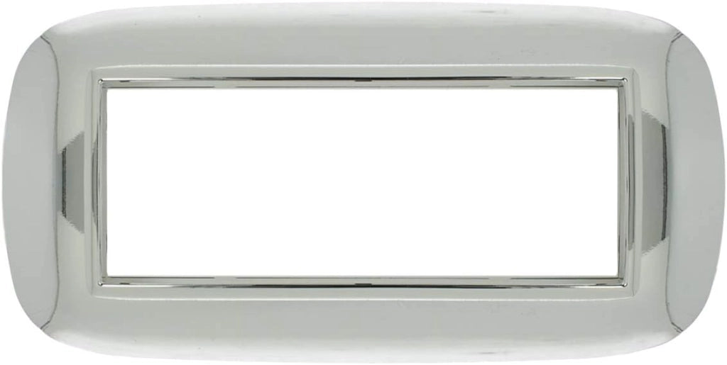 Placca Oval Evolution 506 6M Cromo Lucido Compatibile con Bticino Axolute