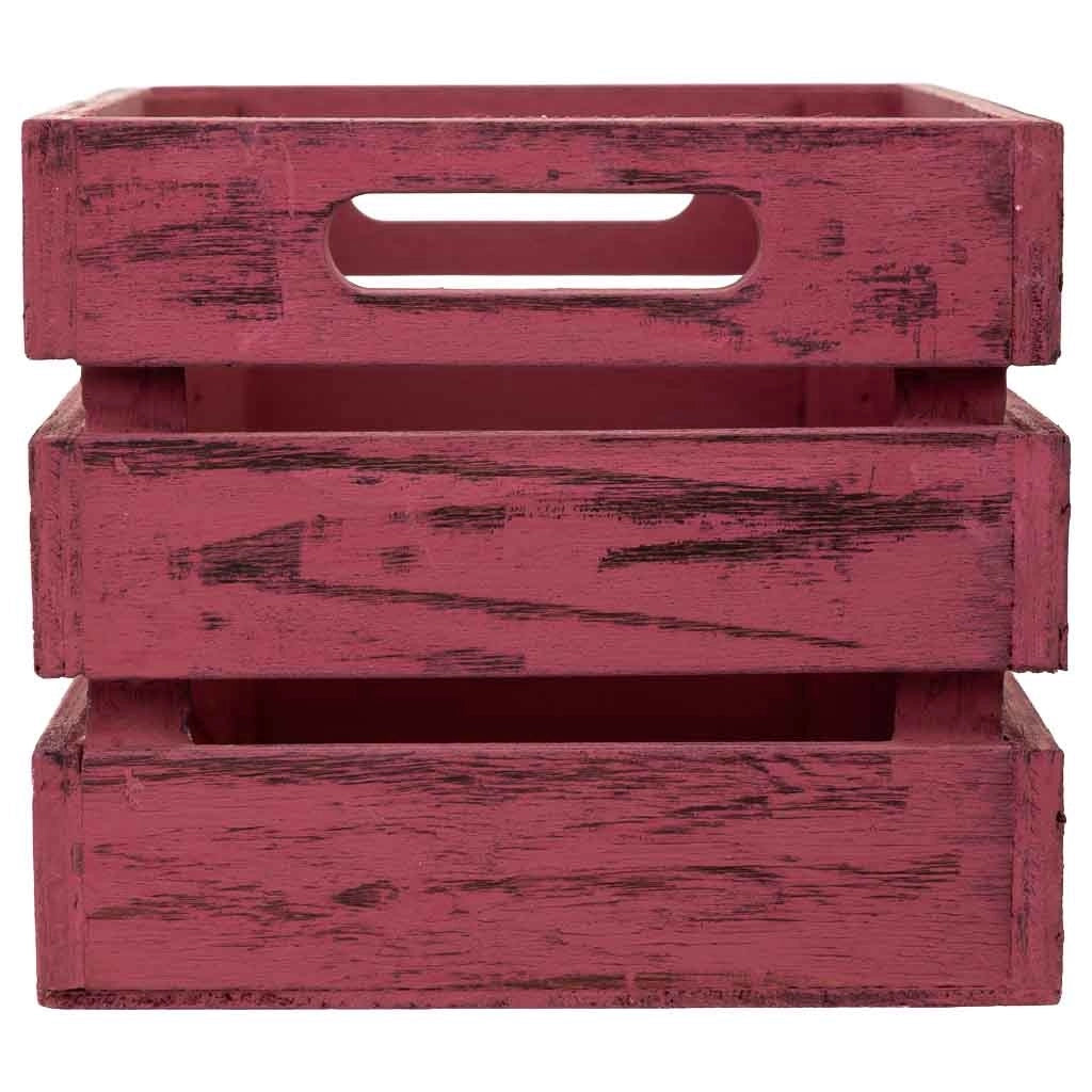Cassetto in legno rosso 18x12x10h cm