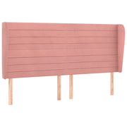 Testiera | Testata ad Orecchio Rosa 203x23x118/128 cm in Velluto
