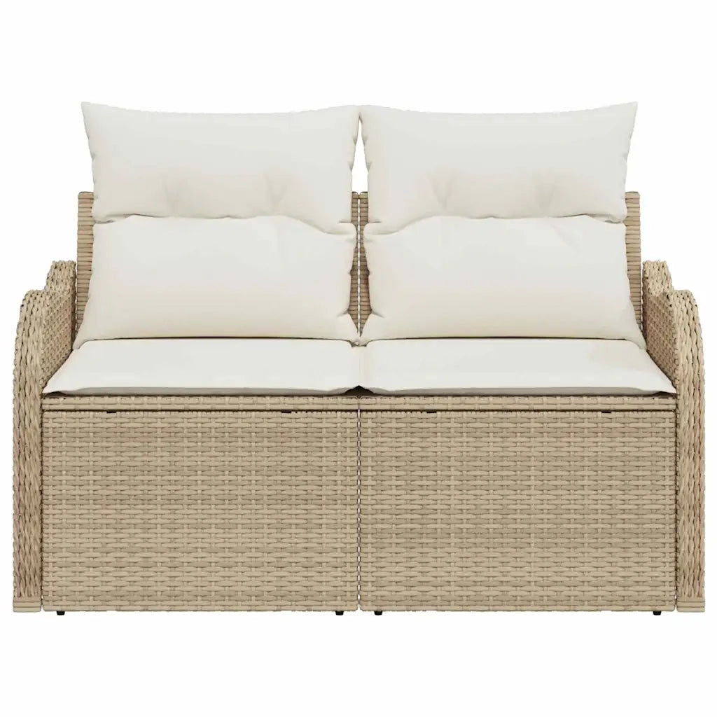 Divano da giardino con cuscino Beige 121 x 62 x 69cm polyrattan 42006716